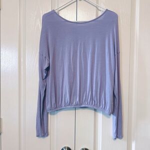 Joy Lab Relaxed Fit Open Back Lavender Long Sleeves Size Small